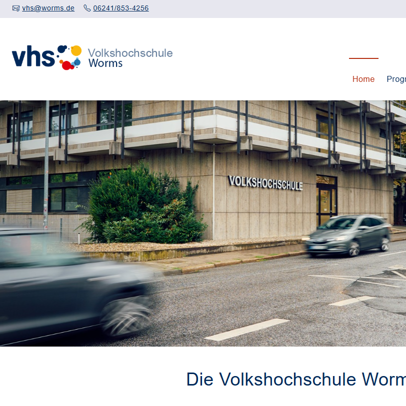neue Homepage der vhs Worms